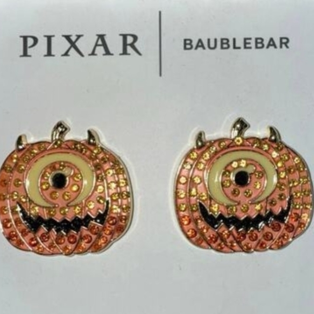 Pair New BaubleBar Pixar Disney Pumpkin Earrings - Halloween NO BOX